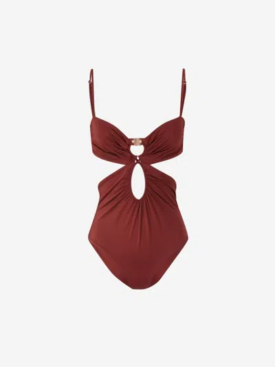 Johanna Ortiz Wine Sunny Days Swimsuit In Red