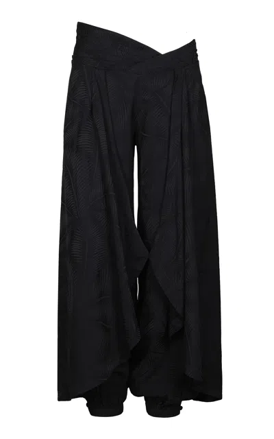 Johanna Ortiz Winter Echo High-rise Wide-leg Pants In Black