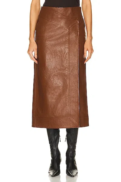 Johanna Ortiz Winter Scents Midi Skirt In Camel