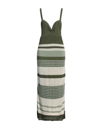 Johanna Ortiz Woman Maxi Dress Military Green Size M Polyamide, Elastane