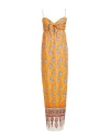 Johanna Ortiz Woman Maxi Dress Orange Size 8 Viscose In Orange