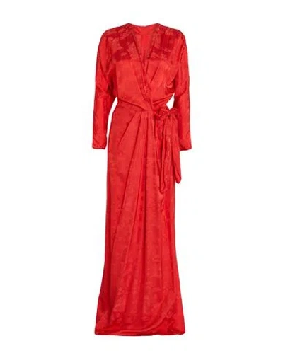 Johanna Ortiz Woman Maxi Dress Tomato Red Size 10 Viscose