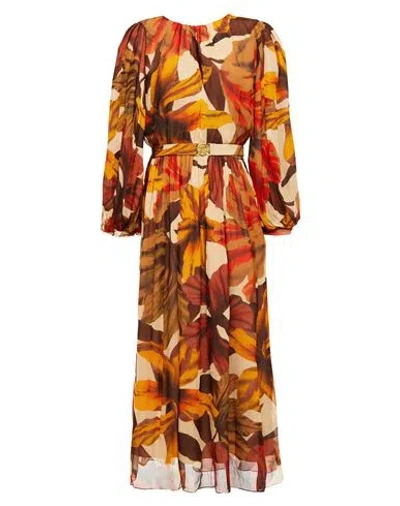 Johanna Ortiz Woman Midi Dress Beige Size 4 Viscose