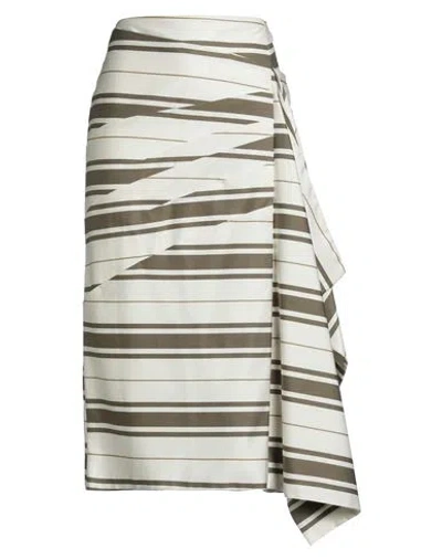 Johanna Ortiz Woman Midi Skirt Ivory Size 8 Cotton, Elastane In White