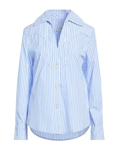 Johanna Ortiz Woman Shirt Sky Blue Size 6 Cotton