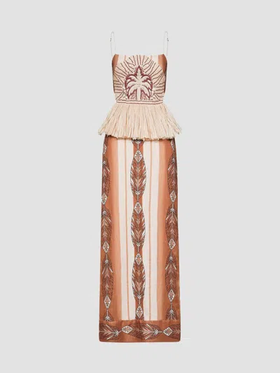 Johanna Ortiz Women's Andean Mythology Linen Maxi Dress In Brown