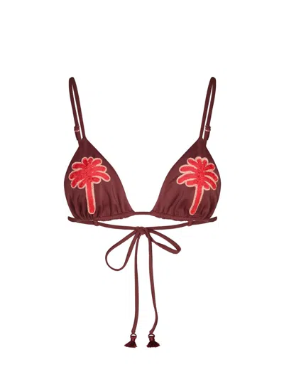 Johanna Ortiz Women's Heatwave Bikini Top In Burgundy