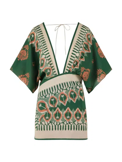 Johanna Ortiz Inundada De Color Printed Cotton-voile Mini Dress In Animal Print