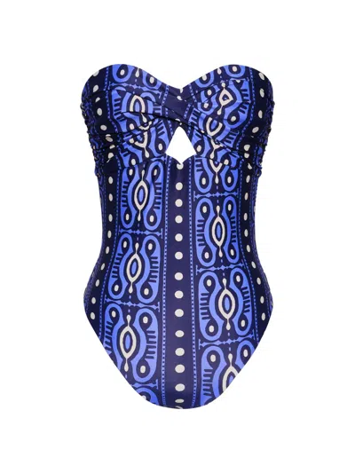 Johanna Ortiz Women's Lastly Strapless One-piece Swimsuit In Blue