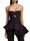 Shop Johanna Ortiz Women's Musette Strapless Cotton-blend Top In Black