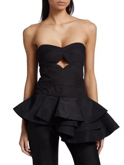 Johanna Ortiz Women's Musette Strapless Cotton-blend Top In Black