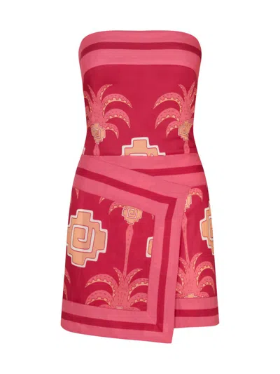 Johanna Ortiz Raiz Ritual Strapless Mini Dress In Multi