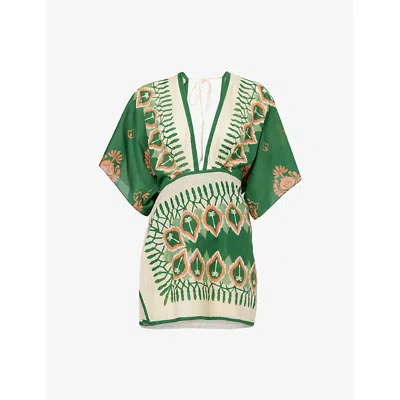 Johanna Ortiz Inundada De Color Printed Cotton-voile Mini Dress In Animal Print