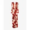 Johanna Ortiz Floral Jersey Maxi Dress In Hibiscus Shades