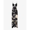 Johanna Ortiz Womens Tropical Exuberance Fascination Of The East Shoulder-straps Silk Maxi Dress In Tropical Exuberance