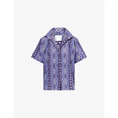 Johanna Ortiz Womens  Salty Promises Short-sleeves Shirt In Purple