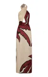Johanna Ortiz Wonders Of The Sea Halter Linen Maxi Dress In Neutrals