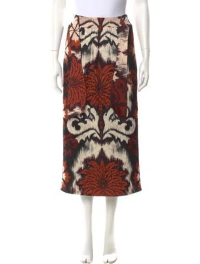 Pre-owned Johanna Ortiz Wool Midi Length Skirt In Orange