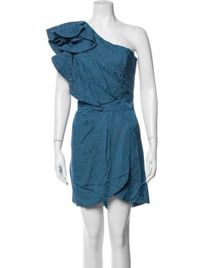 Pre-owned Johanna Ortiz Wool Mini Dress In Blue