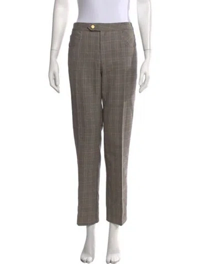 Pre-owned Johanna Ortiz Wool Straight Leg Pants In Grey