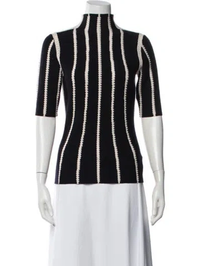 Pre-owned Johanna Ortiz Wool Striped Sweater In Black