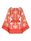 Johanna Ortiz Words Of Wisdom Mini Dress In Red
