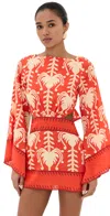 Johanna Ortiz Words Of Wisdom Mini Dress In Red