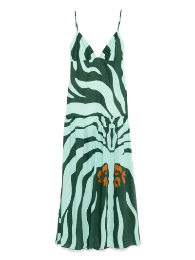 Johanna Ortiz Zea Palm Midi Dress In Green