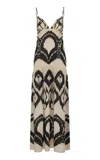 Johanna Ortiz Zea Palm Printed Cotton Maxi Dress In Neutral