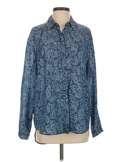Pre-owned Johanna Paris Long Sleeve Blouse In Blue
