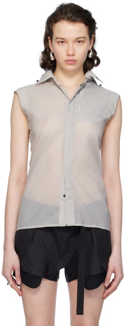 Johanna Parv Gray Hood Vest In Light Grey