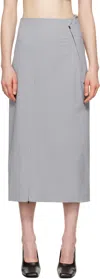 Johanna Parv Gray Speed Midi Skirt In Grey