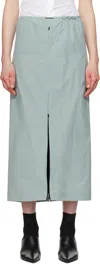 Johanna Parv Green Cover Midi Skirt In Stone Green