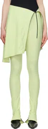 Johanna Parv Green Skirt Trousers In Lime Cream