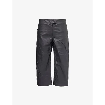 Johanna Parv X C4c X Pull And Bear X C4c X Pull And Bear Womens Grey Pull&bear X Johanna Parv Straight-leg Coated Linen And Cotton-blen