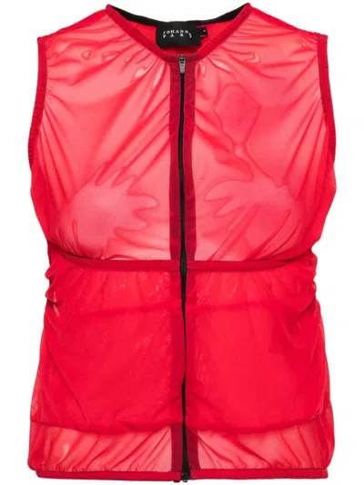 Johanna Parv Zip-up Mesh Vest In Rot