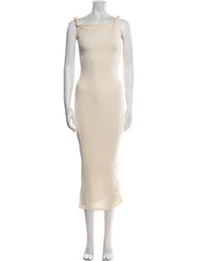Pre-owned Johansen Bateau Neckline Long Dress In Neutral