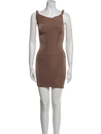 Pre-owned Johansen Bateau Neckline Mini Dress W/ Tags In Brown