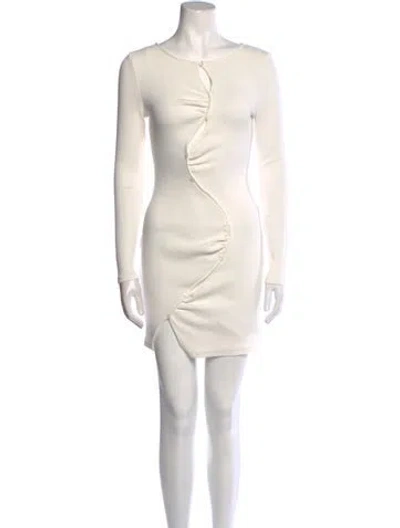 Pre-owned Johansen Scoop Neck Mini Dress In Neutral