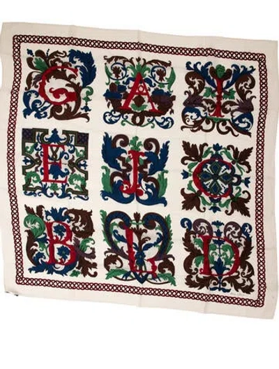 Pre-owned Johansen Silk Printed Scarf In Brown