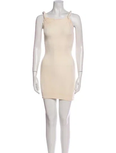 Pre-owned Johansen Square Neckline Mini Dress In Neutral