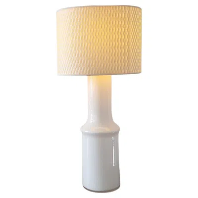 Pre-owned Johansfors Glasbruk Large White Glass Table Lamp By Gert Nyström For Hyllinge, Sweden 1960's