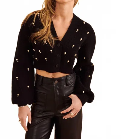 John & Jenn Bowen Cardigan In Pearly Night In Black