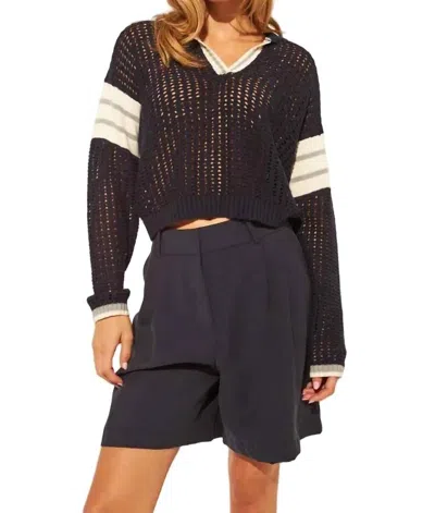 John & Jenn Brooks Open Knit Sweater In Smooth Sailing In Animal Print