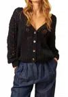 John & Jenn Domenico Cardigan In Deep Bluet In Black