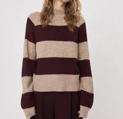 John & Jenn Edison Stripe Sweater In Pinot Stripe In Multi