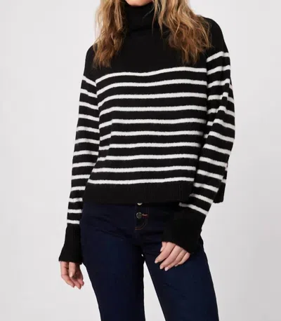 John & Jenn Eli Striped Sweater In Mime Stripe In Black