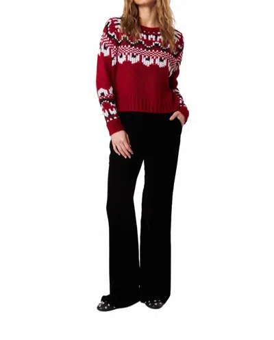 John & Jenn Hunter Crew Neck Sweater In Fireside Chill In Red