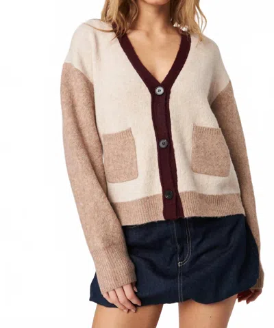 John & Jenn Linden Cardigan In Smoky Merlot In Brown