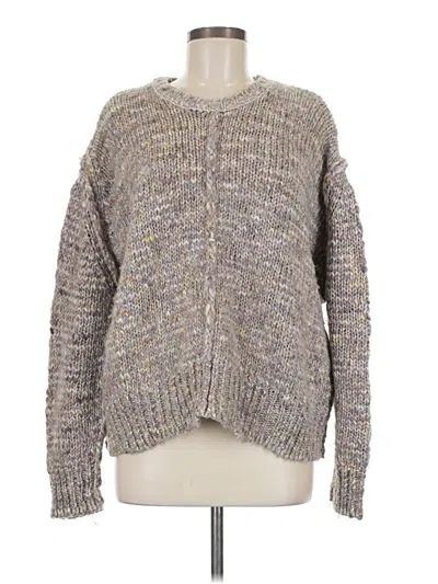 Pre-owned John & Jenn Long Sleeve Top Gray Crew Neck Tops